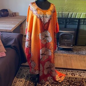Vibrant Monarch Floral Kaftan Dress